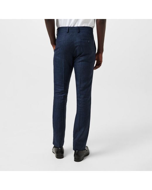 Without Prejudice Blue Frith Slim Fit Trousers for men