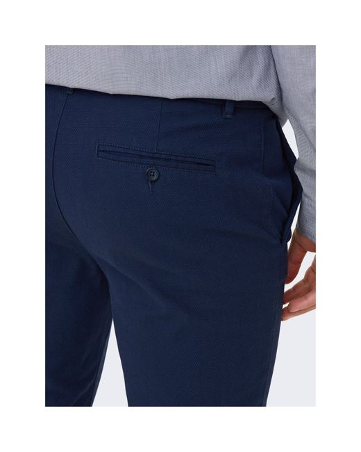 ONLY Blue Slim Fit Trousers for men