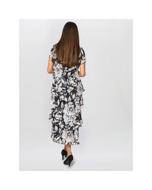 Gina Bacconi Multicolor Blossom Printed Midi Dress