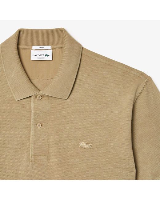 Lacoste Natural Classic Fit L.12.12 Washed Effect Polo Shirt for men