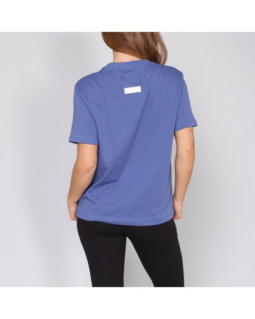 Blank Essentials Blue Blank Arched Print Puff T-Shirt Ladies