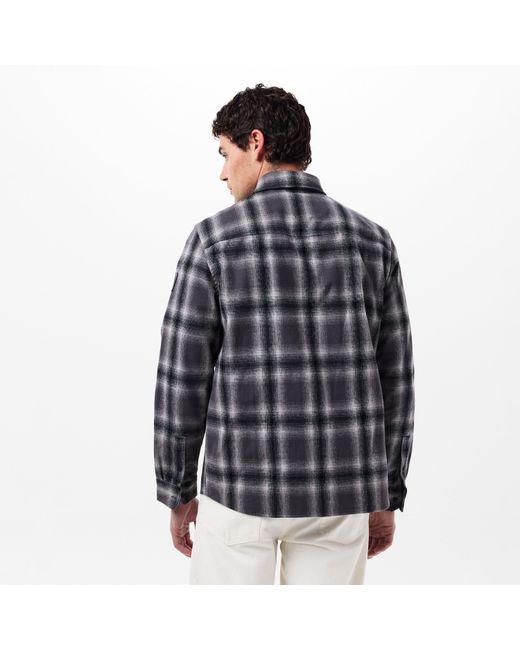 Belstaff Gray Outpost Long-Sleeve Patterned Shirt for men