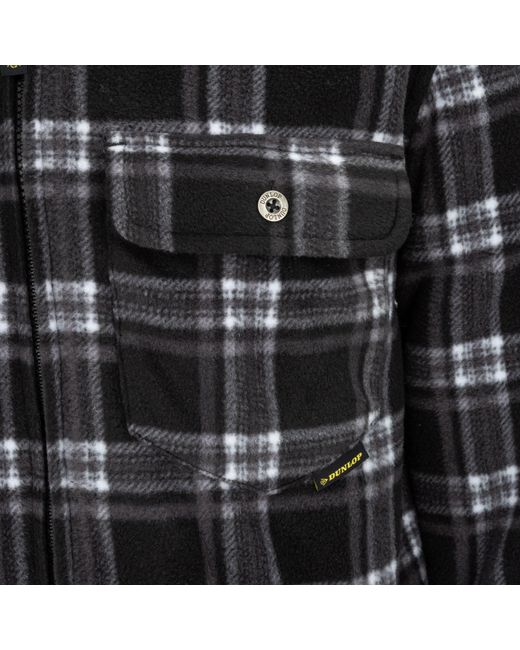 Dunlop Black Full Zip Checked Hoodie for men