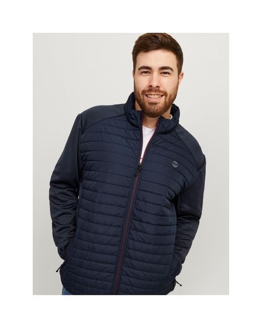 Jack & Jones Blue Lightweight Quilted Puffer Jacket for men
