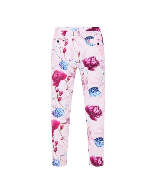 Twisted Tailor Pink Russell Skinny Fit Tapered Trousers for men