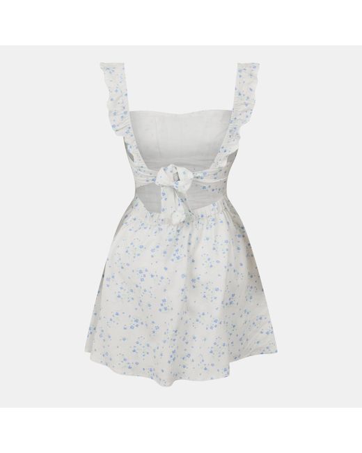 Jack Wills White Patterned Tie Back Dress