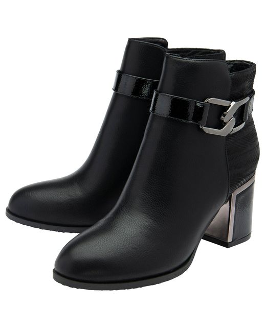Lotus Shoes Black Adelaide Heeled Ankle Boots