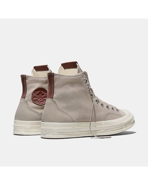 Converse Gray Chuck 70 Canvas And Suede High-Top Trainers