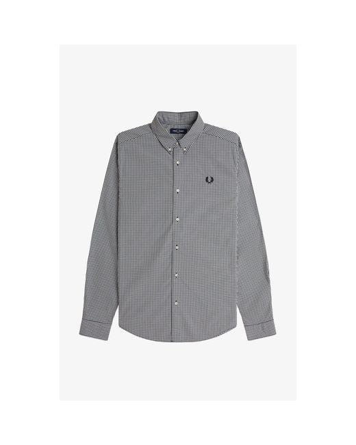 Fred Perry Gray Long Sleeve Patterned Shirt for men