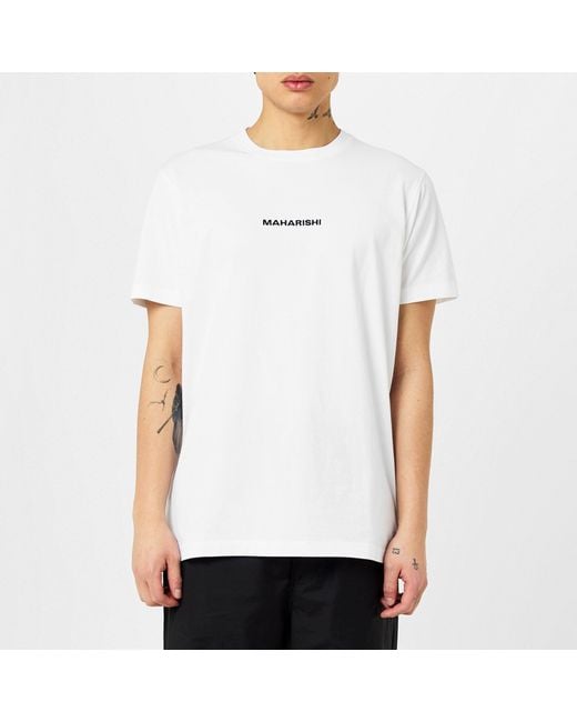 Maharishi White Miltype Embroidered T Shirt for men