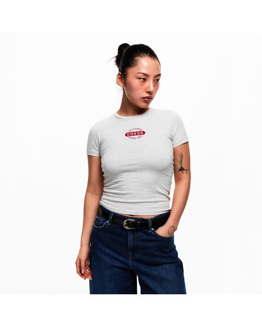 Guess White Stamp Baby Tee