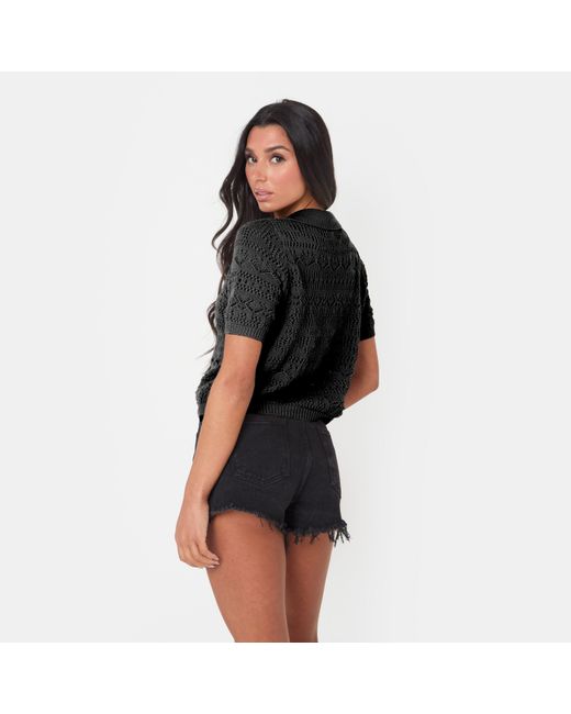 I Saw It First Black Boho Crochet Lace Top