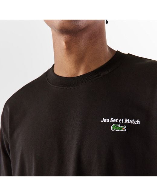 Lacoste Black Jeu Set Tee for men