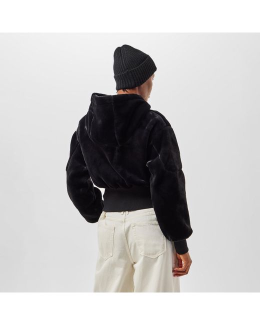 Moose Knuckles Black Rose De Bunny Insulated Bomber Jacket
