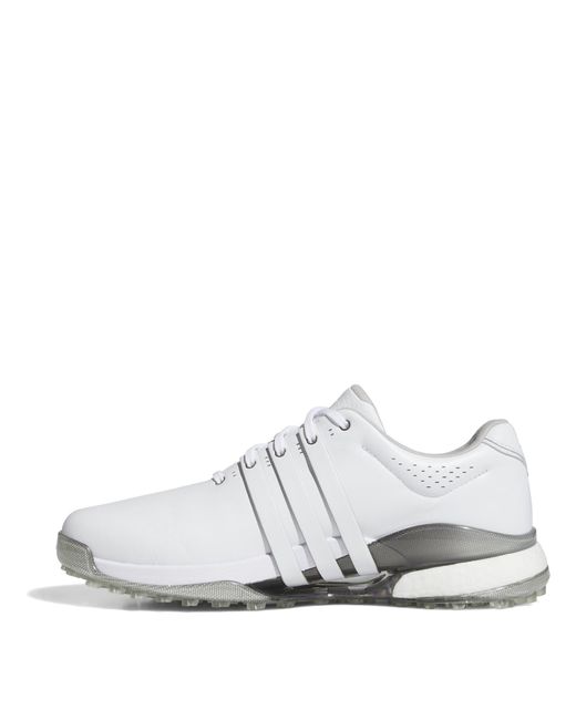 Adidas White Tour360 25 Wide Spikeless Golf Shoes for men