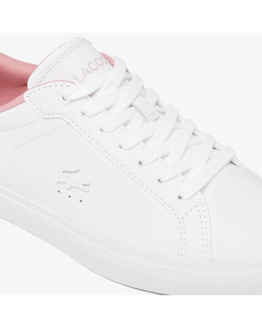 Lacoste White Powercourt Low-Profile Court Trainers