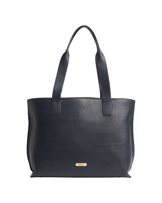 Barbour Blue Alder Leather Tote Bag