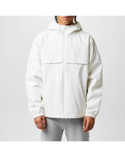 Tommy Hilfiger White Technical Hooded Long Sleeve Zip Windbreaker for men