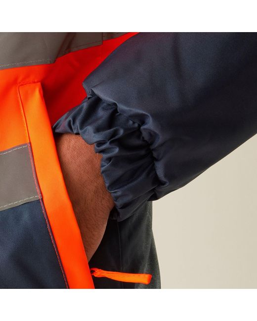 Regatta Orange Waterproof Hi-Vis Bomber Jacket for men