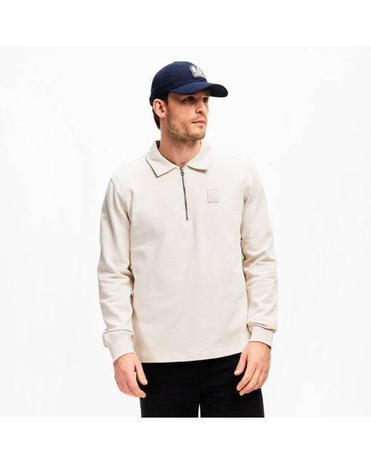 Belstaff White Curator Long Sleeve Polo Shirt for men