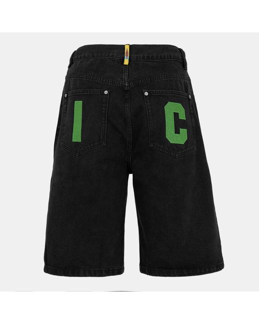 ICECREAM Green Denim Shorts for men