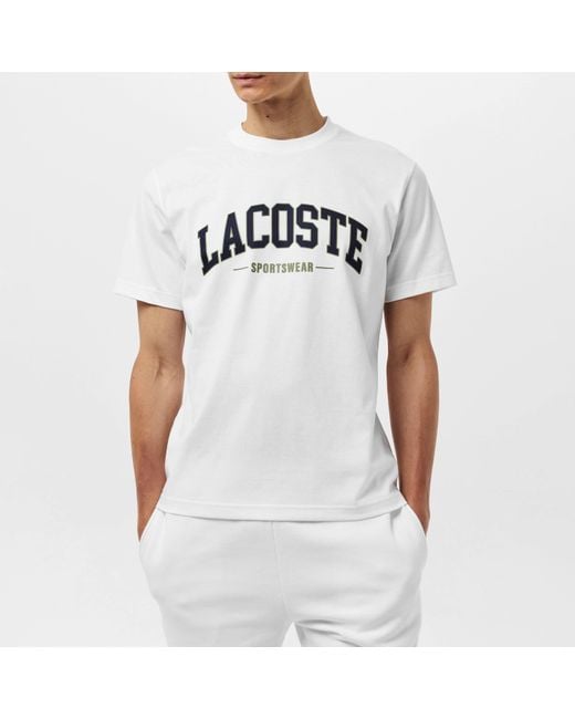 Lacoste White Big Logo T-Shirt for men