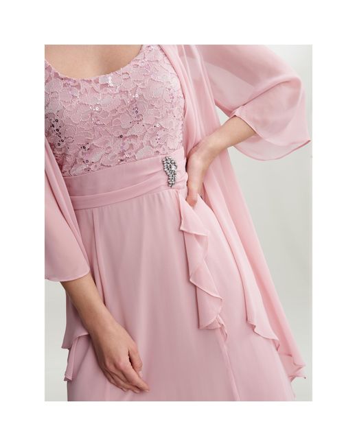 Gina Bacconi Pink Aribelle Short Empire Waist A-Line Dress