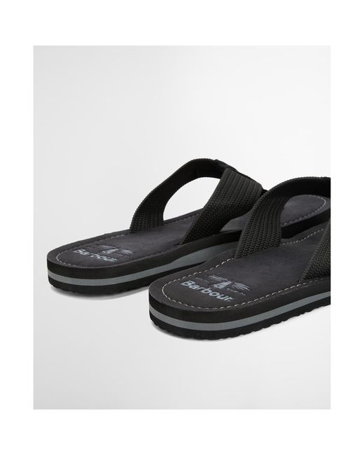 Barbour Black Toeman Beach Sandal for men