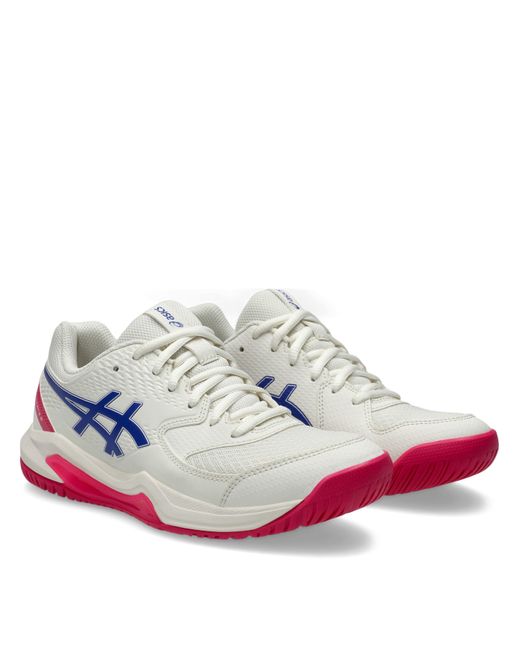 Asics White Gel-Dedicate 8 Tennis Shoes