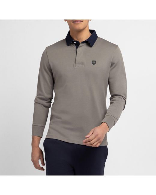 Eden Park Gray Dark Long-Sleeved Rugby Shirt for men