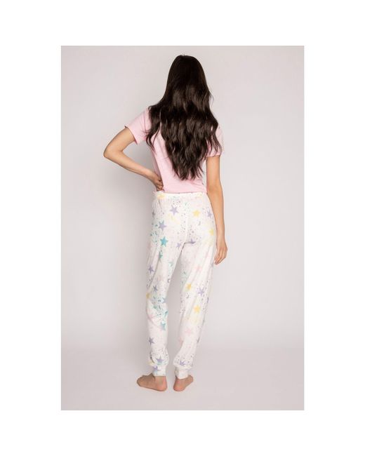 Pj Salvage Pink Drawstring Star Pant