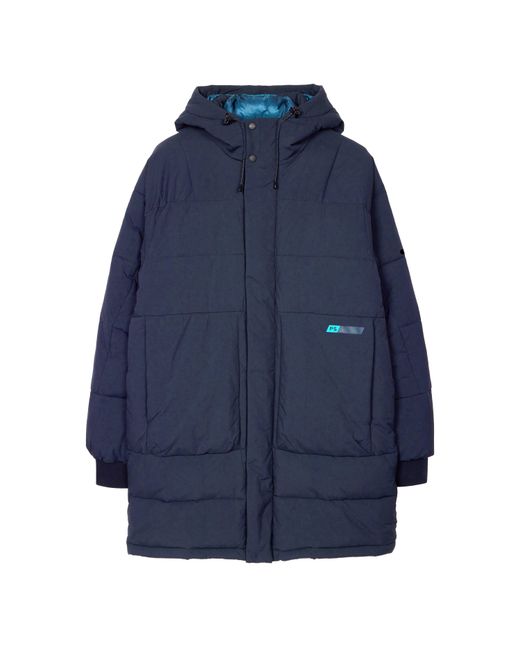 Paul Smith Blue Recycled Hooded Long Sleeve Padded Parka for men