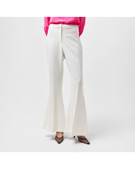 French Connection White Arlette Straight Leg Trousers