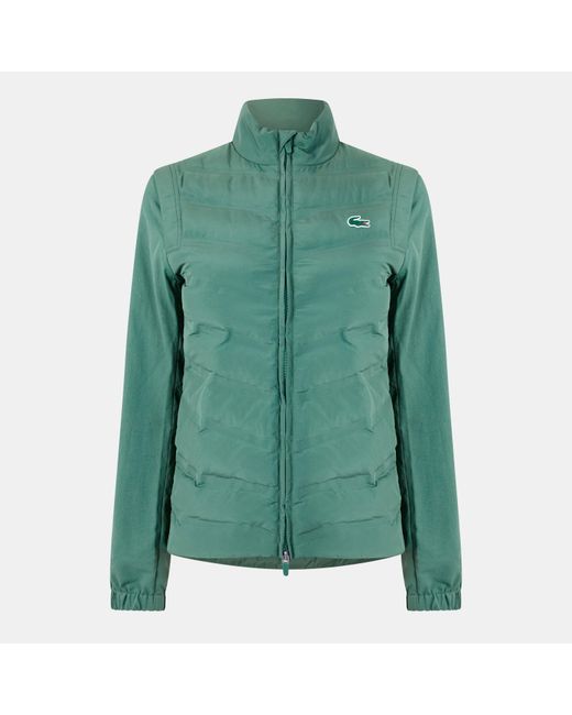 Lacoste Green Water Repellent Quilted Long Sleeve Performance Golf Jacket
