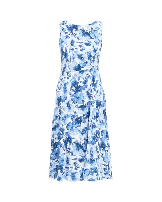 Gina Bacconi Blue Emmy Floral Print Midi Dress