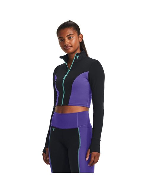 Under Armour Blue Project Rock Cropped Gym Jacket