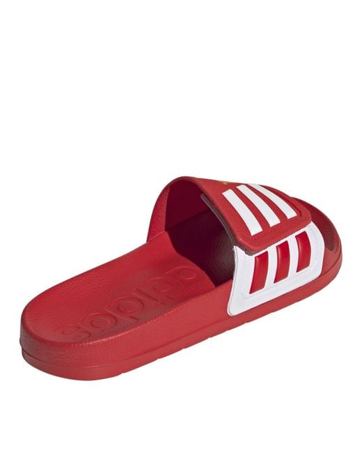 Adidas Red Adults Adilette Tnd Cloudfoam Quick-Drying Pool Sliders