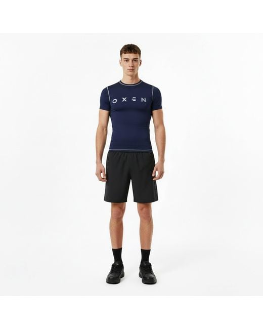 OXEN Blue Short Sleeve Baselayer Top for men