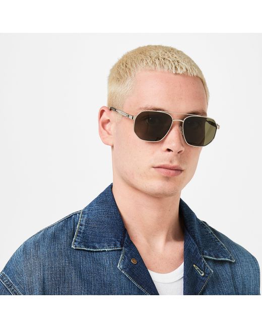 McQueen Green Aviator Sunglasses for men