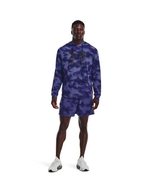 Under Armour Blue Rival Terry 6Inch Gym Shorts for men