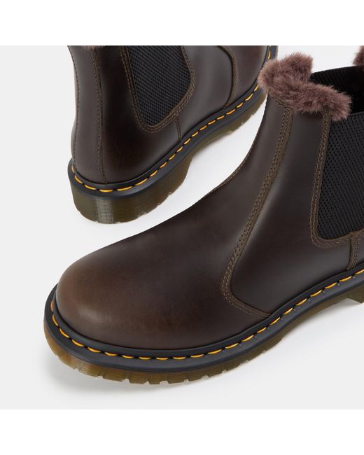 Dr. Martens Brown 2976 Leonore Fur Lined Chelsea Boot