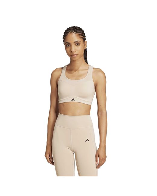 Adidas White Non-Wired High Impact Sports Bra