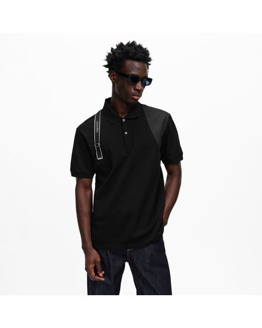 McQueen Black Alex Harness Short Sleeve Polo Shirt for men