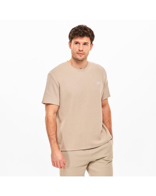 Boss Natural Bodywear Waffle T-Shirt With Structured Design for men