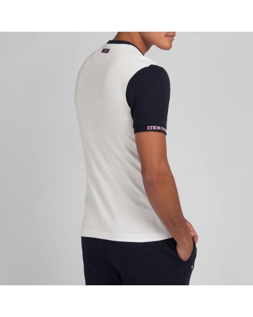 Eden Park White Colour-Block T-Shirt for men
