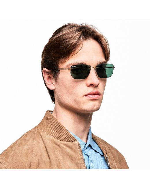 Ray-Ban Green Rectangle Sunglasses