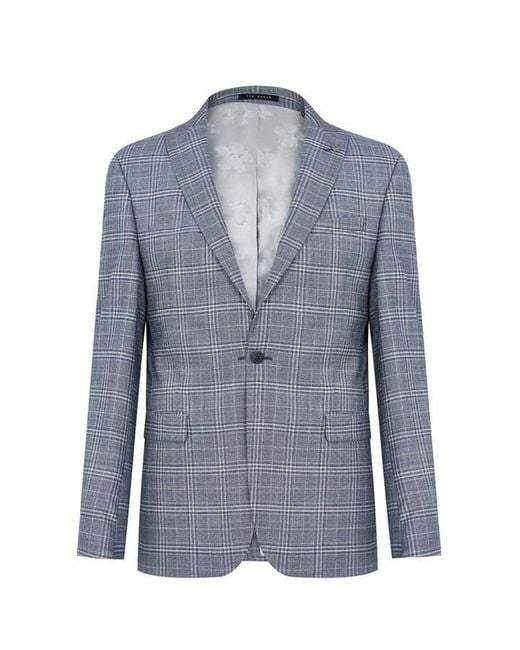 Ted Baker Blue Check Suit Jacket for men