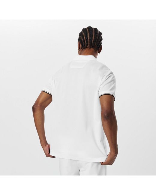 Boss White Philix Pima Cotton Short Sleeve Polo Shirt for men