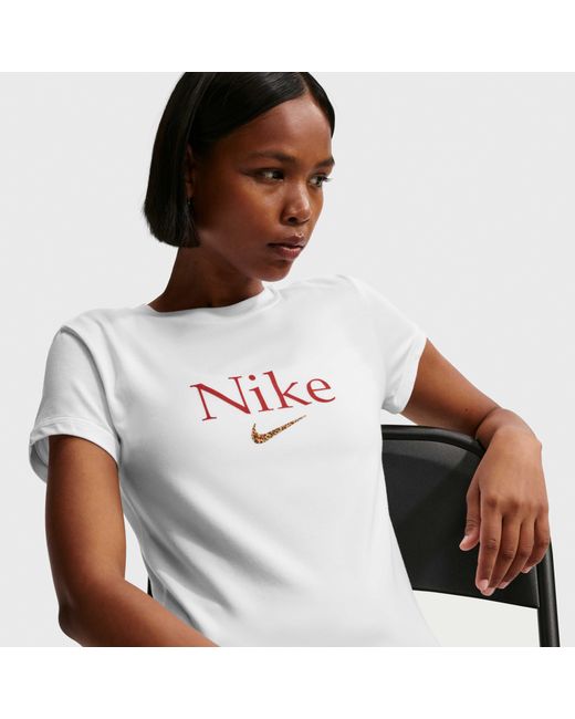 Nike White Sportswear Cropped T-Shirt