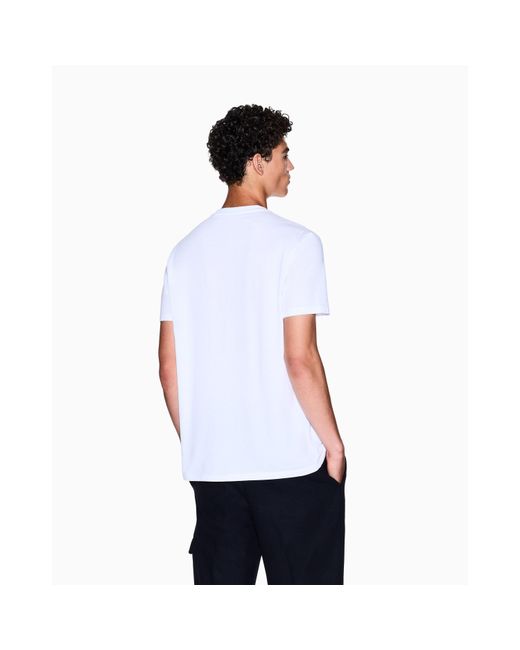 ARMANI EXCHANGE White Regular Fit T-Shirt for men